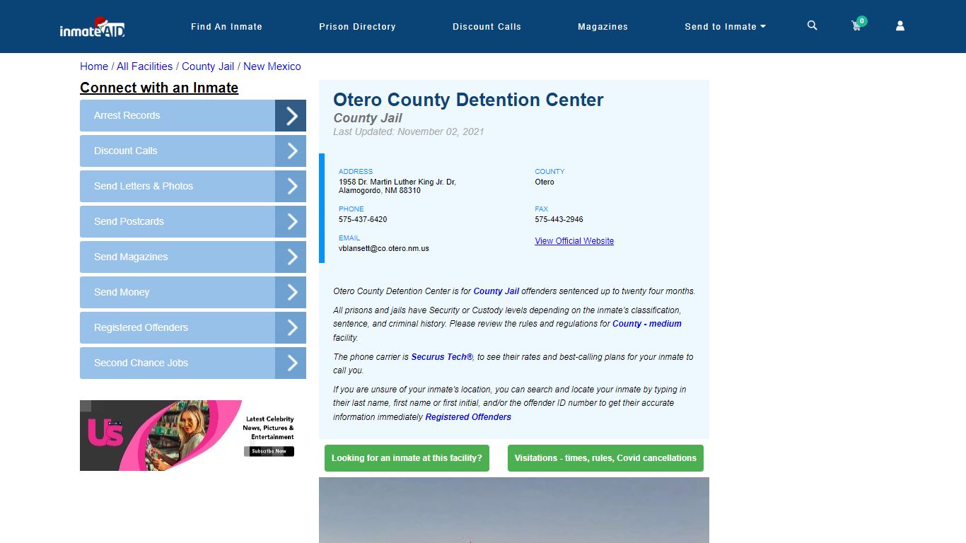 Otero County Detention Center - Inmate Locator - Alamogordo, NM